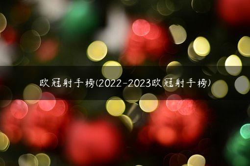 欧冠射手榜(2022-2023欧冠射手榜)