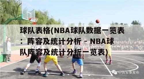 球队表格(NBA球队数据一览表：阵容及统计分析 - NBA球队阵容及统计分析一览表)